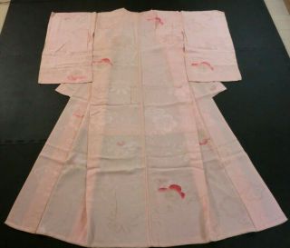 Japanese Vintage Kimono,  Silk,  Komon (小紋) Print,  Light Pink P021105