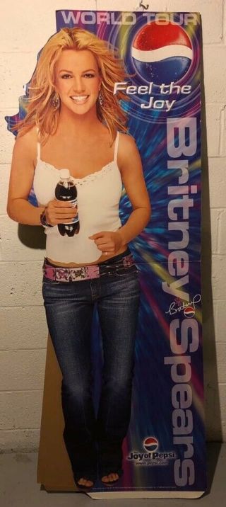 Vintage Britney Spears World Tour Pepsi Advertising Cardboard Standee