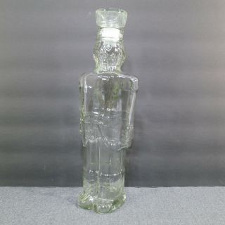 Smirnoff Vodka 1998 Toy Soldier Nutcracker Empty Clear Glass Decanter