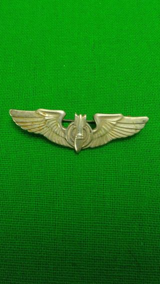 WWII VINTAGE US Army Air Corps Force Bombardier Gunner 1.  5 Inch Wings Sterling 2
