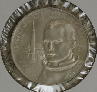 1962 John Glenn Project Mercury Telstar Sterling Silver Medal