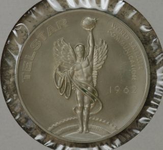 1962 John Glenn Project Mercury Telstar Sterling Silver Medal 2