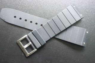23mm Black Rubber Watch Band Strap For Cartier Santos 100 Series Silver Clasp