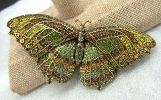 Joan Rivers Swarvoski Crystal Fantasy Butterfly Pin Brooch Nib 4 " Rare Stunning