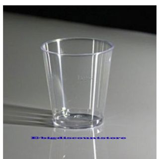 30 Shot Glasses Clear Hard Plastic 1 Oz Mini Wine Glass Party Cups Catering Bar 2