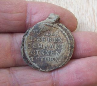 Medieval Cloth Seal Tuchplombe Lakenlood City Of Leiden Detecting Find Nr.  2