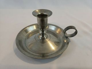 Williamsburg Cw - 87 Steiff Pewter Candle Holder/chamberstick W Finger Ring