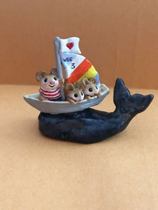 Wee Forest Folk Ms - 12 Land Ho Land Ho - Retired 3 Mice In A Sailboat On Whale