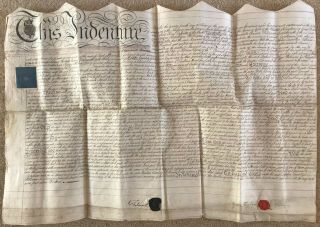 Wow 1816 King George Iii Era Indenture Document Edward Viscount Falmouth