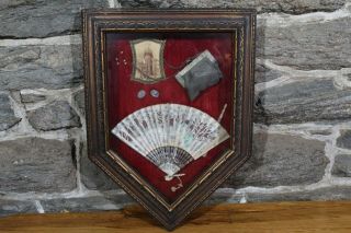 Antique Victorian Shadow Box With Collectible Items