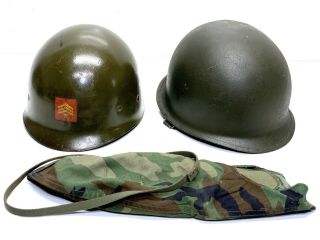 Vintage Wwii Era Green Metal U.  S.  Military Helmet With Westinghouse Shell Liner