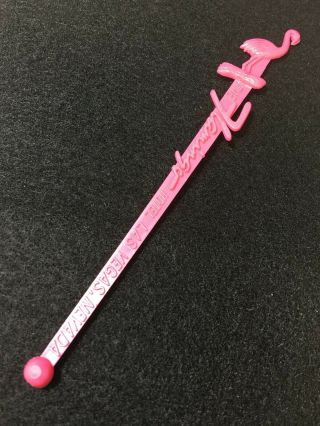 The Flamingo Hotel Las Vegas Nevada Pink W.  C.  Newman Swizzle Stir Stick