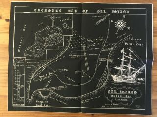 Ultra Rare 45 Year Old Map Oak Island Treasure Mahone Bay Nova Scotia Legend