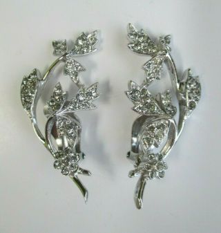 Vintage Kramer Christian Dior Rhinestone Clip Earrings
