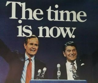 1980 Ronald Reagan Campaign Poster With George Bush