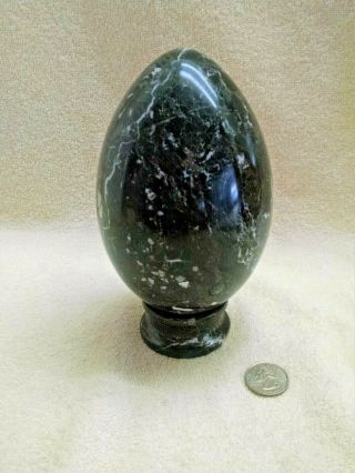 Solid Marble Egg Large 6 " With Matching Stand.  - Weighs Oer 4 Lbs - Have A Look