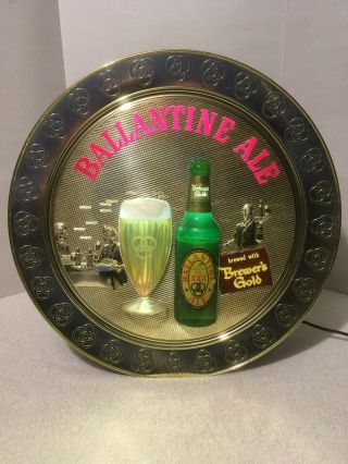 Vintage Ballantine Ale Animated & Lighted Bar Sign Beer Advertising Man Cave