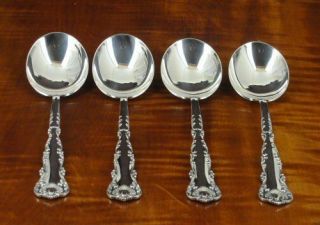 Frank Whiting Kings Court Neapolitan Set 4 Soup Spoons Sterling Silver No Mono