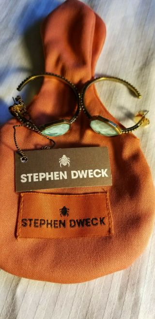 Unworn 2012 Stephen Dweck Turquoise/crystal Quartz/bronze Earrings