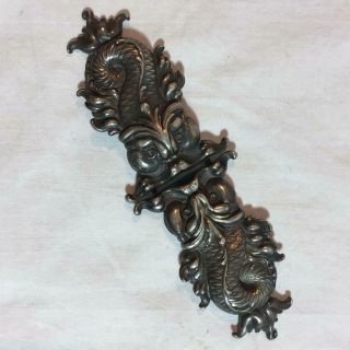 Antique Serpent Dragon Repousse Art Nouveau Sterling Silver Belt Buckle