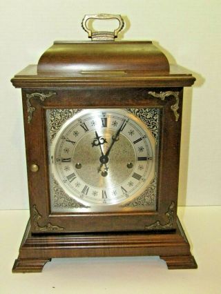 Vintage Hamilton Mantle Clock Key Wind Chiming Shelf Heavy Gm Retirement Gift