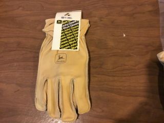 Vintage John Deere Leather Work Gloves Size Small