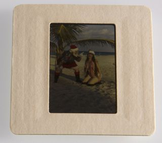 Bunny Yeager Color Slide Transparency Humorous Santa 
