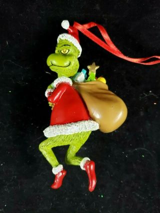 Dept 56 Santa Grinch With Toy Bag Christmas Ornament