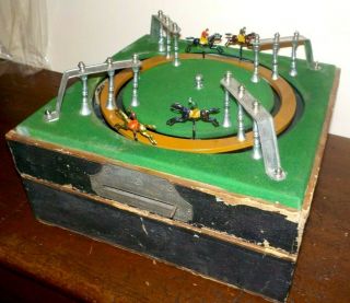 Vintage French Jeu De Course Perfectionne Horse Racing Mechanical Gambling Game