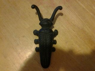 Vintage Cast Iron Insect Beetle Bug Boot Jack Shoe Remover Door Stop