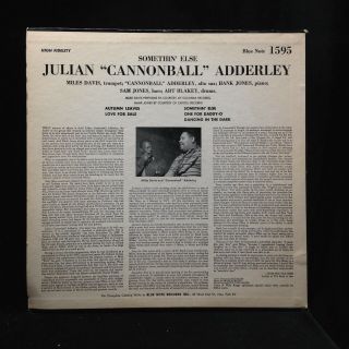Cannonball Adderley - Somethin ' Else - Blue Note 1595 - YORK USA RVG EAR 9M 2