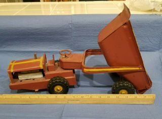 Vintage Structo Rock Earth Hauler Tractor Trailer Dump Truck Pressed Metal Toy 3