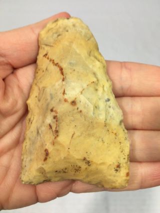 Yellow Acheulian Neolithic Flint Axe Knife Blade Stone Age Ancient Artifact 42