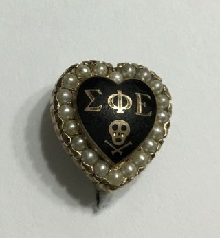 Sigma Phi Epsilon Enameled Skullcross Fraternity Pin