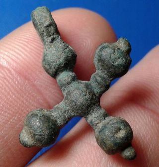 Ancient Bronze Cross.  9th To The Mid - 13th Century.  Very Rare