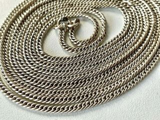 Antique Victorian Solid Sterling Silver Extra Long Guardsman Chain - 58inch