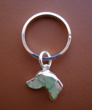 Sterling Silver German Shorthaired Pointer Large Head Key Ring