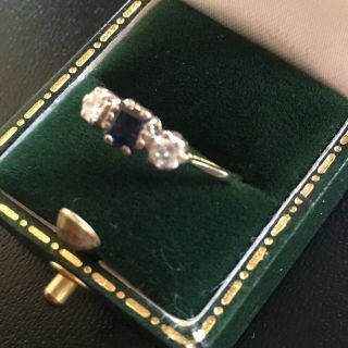 Art Deco diamond and sapphire ring in 18ct gold and platinum wear repair 3