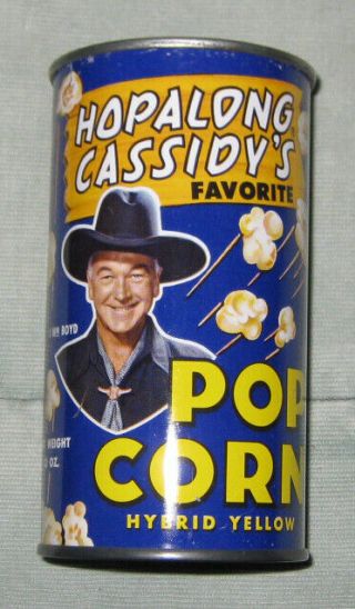 1950s Hopalong Cassidy Picture Variety Pop Corn Tin Can