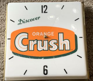 Vintage PAM Orange Crush Lighted Advertising Clock Discover Orange Crush 1971 NR 3