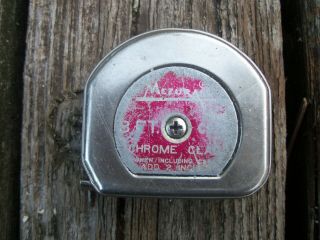 Vintage Lufkin Chrome Clad Rule Tape Measure Mezurall C926 8 Feet