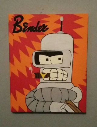 Futurama Art Bender Painting By Jason Hornsby (signed)