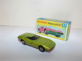 Matchbox Earlt S/f No.  52 - A Dodge Charger Lime Body Red Base Mib