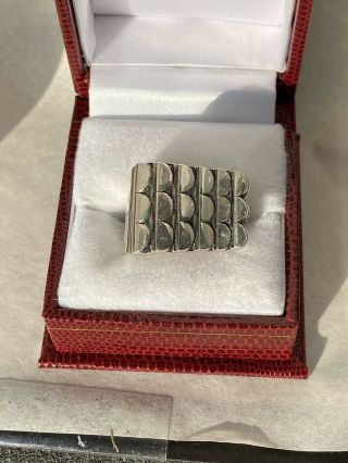 Vintage Sterling Silver Anna Greta Eker Modernist Abstract Knott Shell Ring
