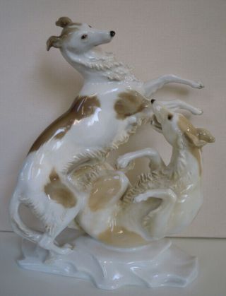 Art Deco Hutschenreuther - Rosenthal Porcelain Figurine Borzoi Russian Wolfhound