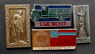 4 Vintage Soviet Russian Cccp Badges
