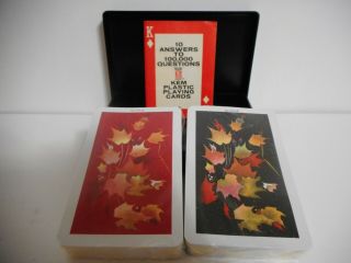 Vintage Kem Maple Leaves Complete 2 Deck Plastic Playing Cards W/case