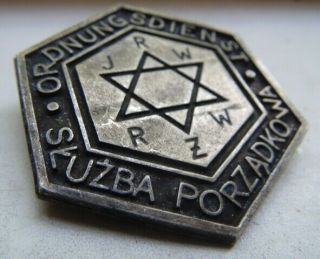 Jewish German Occupation Administered Police Badge From Wwii Poland