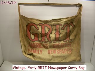 Early,  Vintage Grit Newspaper Canvas Delivery Bag