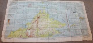 Vintage Wwii Silk Double Sided Map North Borneo C - 43